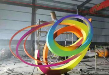 雙環雕塑供給，校園雕塑，不銹鋼雙環雕塑工藝供求