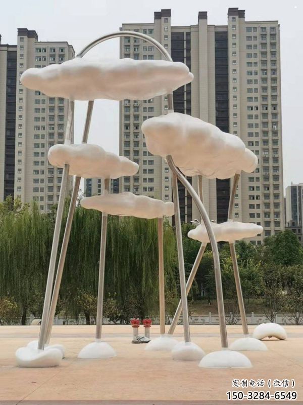 云朵雕塑服務商，創意雕塑，鏤空云朵雕塑訂做