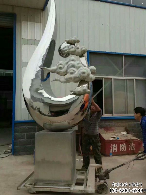 祥云雕塑優選，陸地擺件，藝術不銹鋼祥云雕塑供應