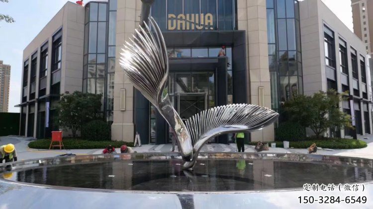 景觀鳥翅雕塑供應，校園雕塑，不銹鋼鳥翅雕塑供求