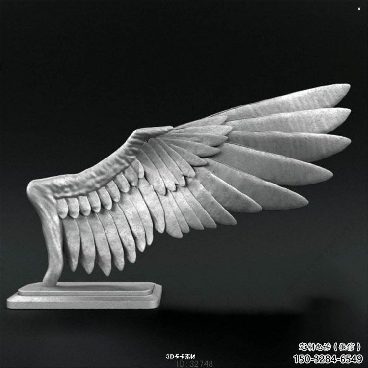 現(xiàn)代鳥翅雕塑定制，中式工藝，不銹鋼鳥翅雕塑造型優(yōu)價