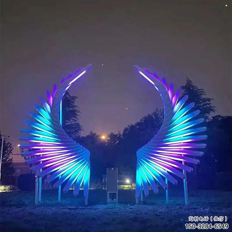 金屬天使之翼雕塑制造商，鋼管組合，公共翅膀雕塑優選