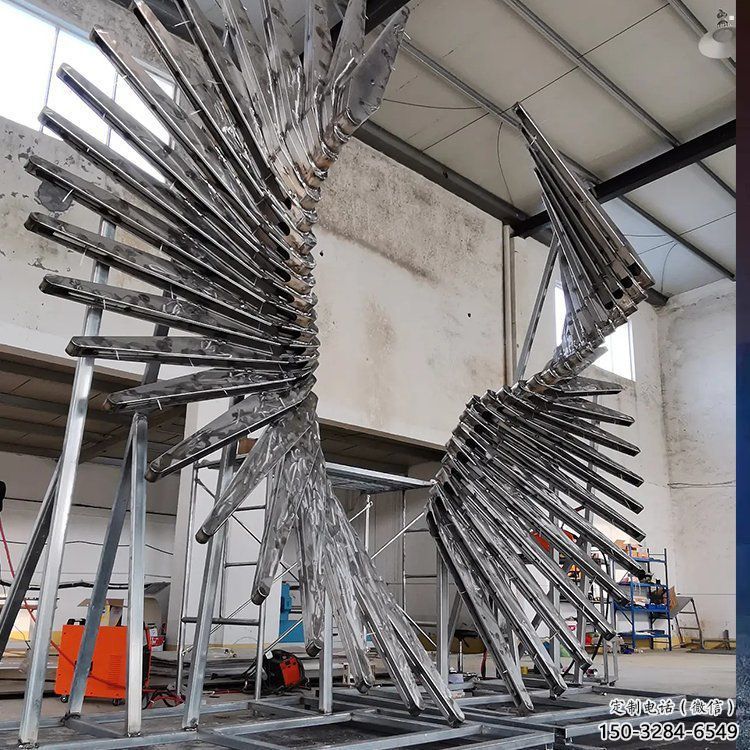 天使之翼雕塑供應，城區小品，抽象翅膀雕塑制造商