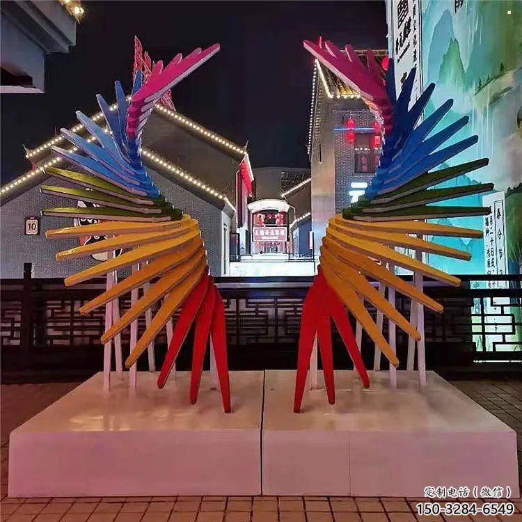 天使之翼雕塑通用，街道標識，鋼鑄翅膀雕塑承接