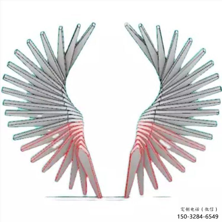 天使之翼雕塑展品，彩鋼制作，酒店翅膀雕塑精品