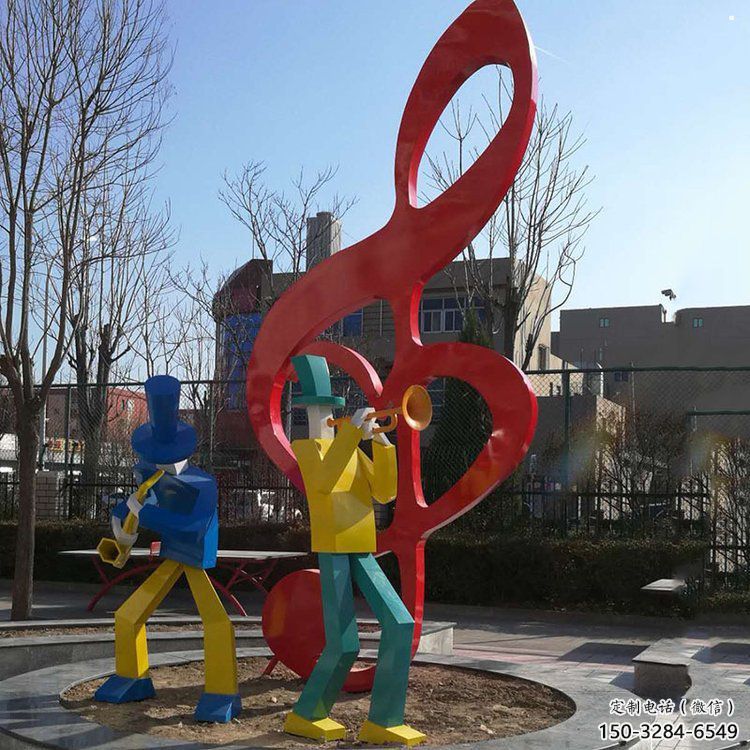 音樂符號雕塑預定，校園雕塑，花園音樂雕塑承接