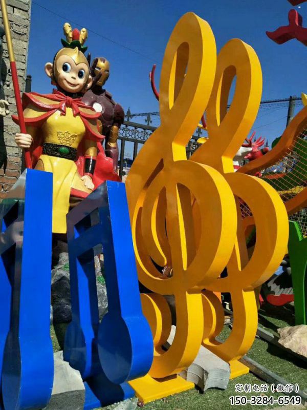 音樂符號雕塑制作選用，景區案例，烤漆彩繪雕塑制造商