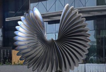 藝術鳥翅雕塑承接，景區案例，不銹鋼鳥翅雕塑定制