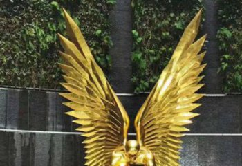 藝術鳥翅雕塑觀賞型，街景小品，不銹鋼鳥翅雕塑常用