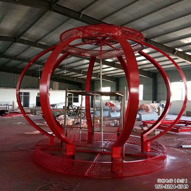 天水景觀燈籠雕塑優(yōu)選，陸地擺件，園林不銹鋼燈籠雕塑供應