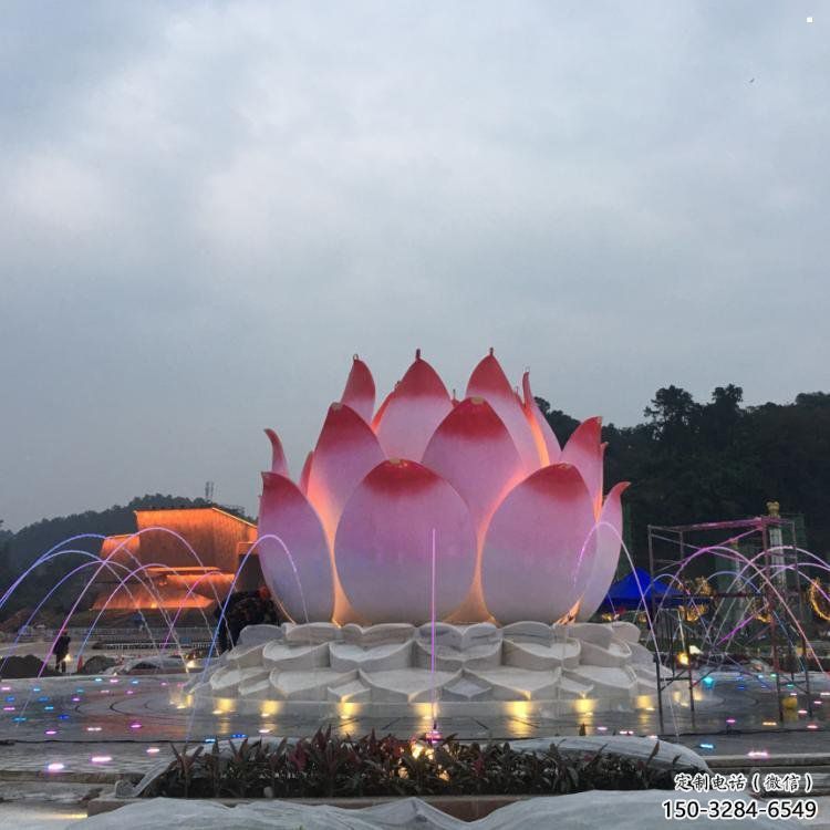甘南蓮花雕塑廠家，景區雕塑，水景蓮花噴泉雕塑精選