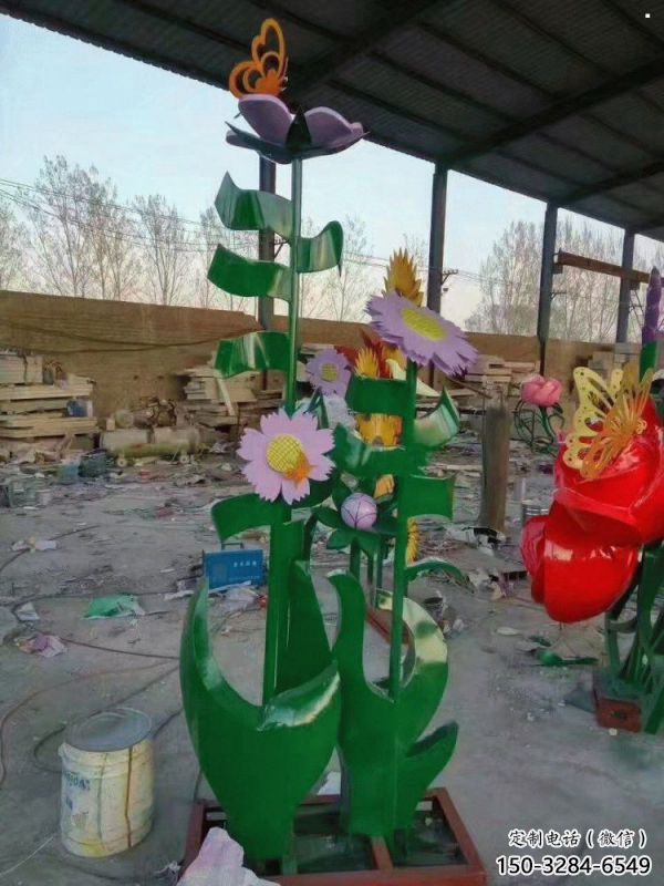 貴港茉莉花雕塑訂做，城市雕塑，不銹鋼茉莉花雕塑廠