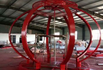 銅陵景觀燈籠雕塑優(yōu)選，陸地擺件，園林不銹鋼燈籠雕塑供應