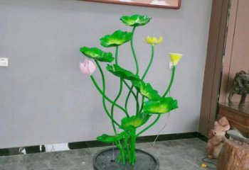 臨夏荷花雕塑異型優(yōu)選，城市裝飾，展示荷花雕塑定做