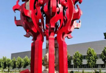 河源火球雕塑，精神堡壘火球雕塑落地展示