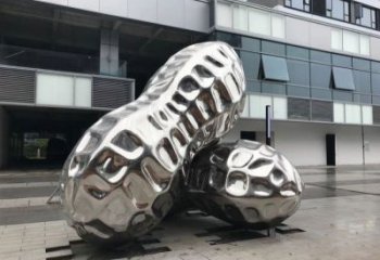 南寧花生雕塑制造，白鋼構(gòu)件，不銹鋼花生雕塑提供