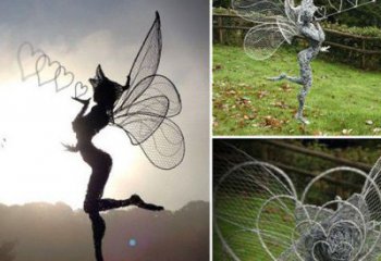 百色小精靈雕塑，抽象卡通雕塑，美陳人物擺件