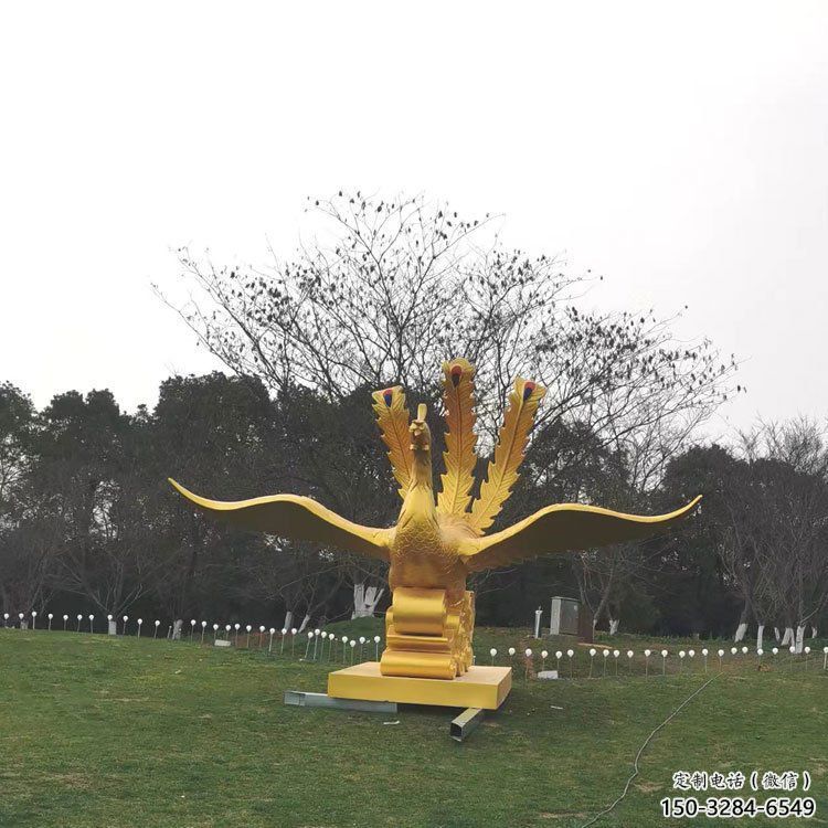 文昌鳳凰雕塑選用，美陳雕塑，鑄銅鳳凰雕塑工藝廠家