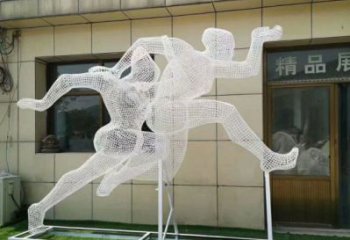 保定鏤空體育雕塑供求，白鋼構件，鐵藝人物雕塑觀賞型