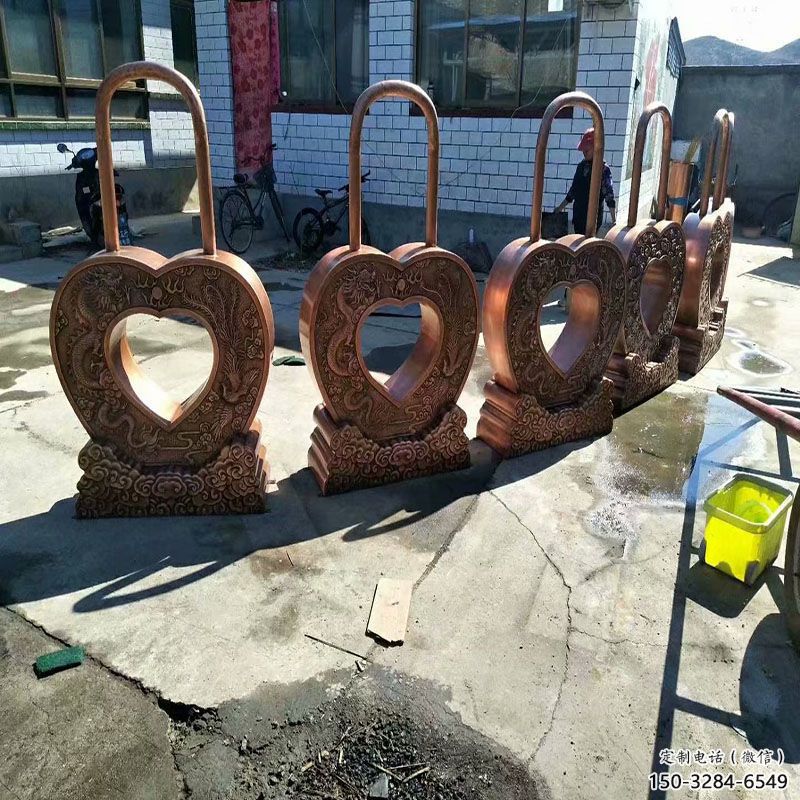 大興安嶺景觀同心鎖雕塑供應，藝術雕塑，現代鎖子雕塑供求