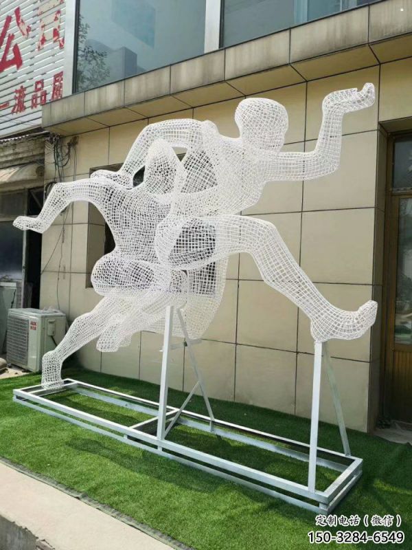 佳木斯鏤空健兒雕塑制造，校園雕塑，金屬鐵藝人物雕塑展品