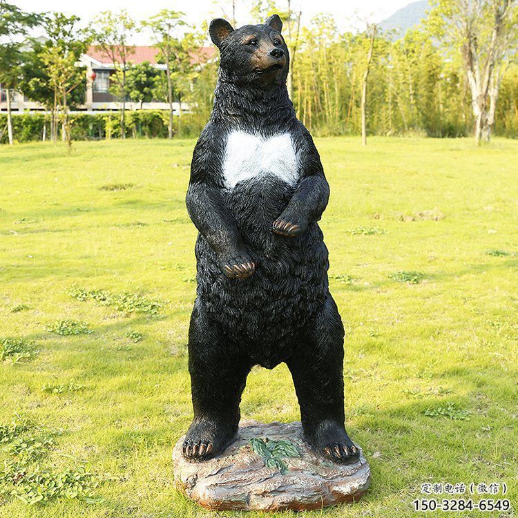 宜昌街道黑熊雕塑，仿真動物雕塑，古銅效果
