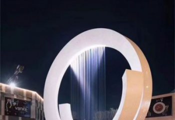 道里圓環(huán)噴泉雕塑，水景藝術(shù)原理，水景圓環(huán)雕塑廠家