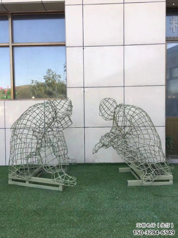 咸寧鏤空對弈雕塑標準，廣場雕塑，鐵藝民俗人物雕塑供給