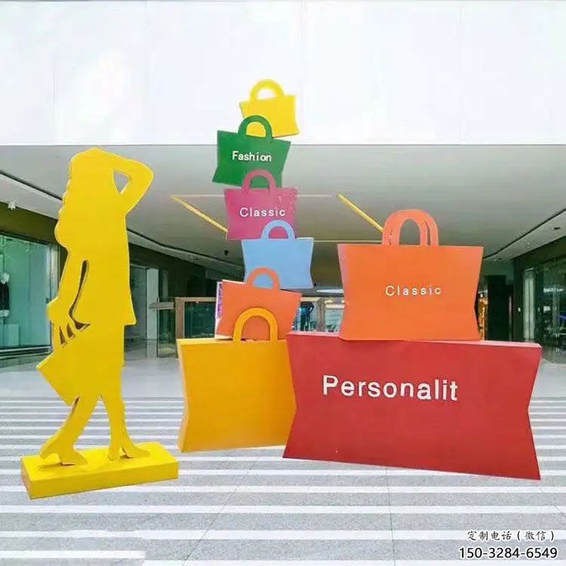 益陽購物人雕塑選定，景觀雕塑，不銹鋼購物人雕塑生產商