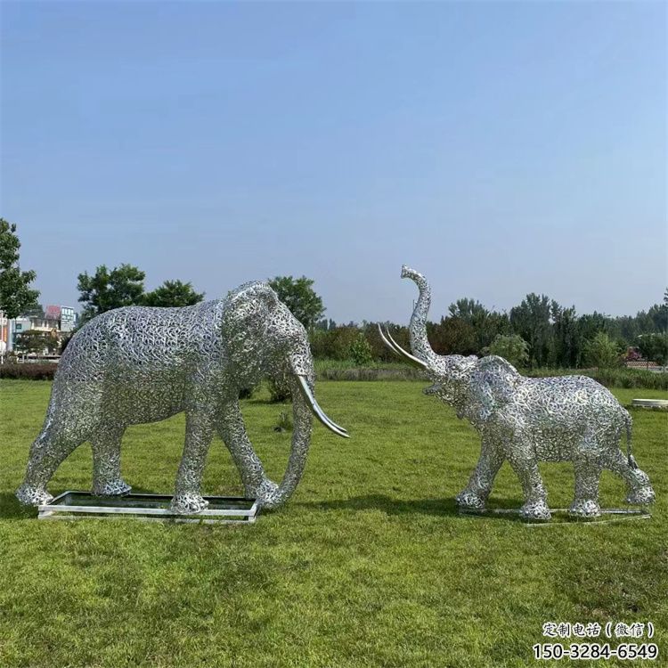 吉林鏤空大象雕塑制造商，動物擺件，透雕大象雕塑定制