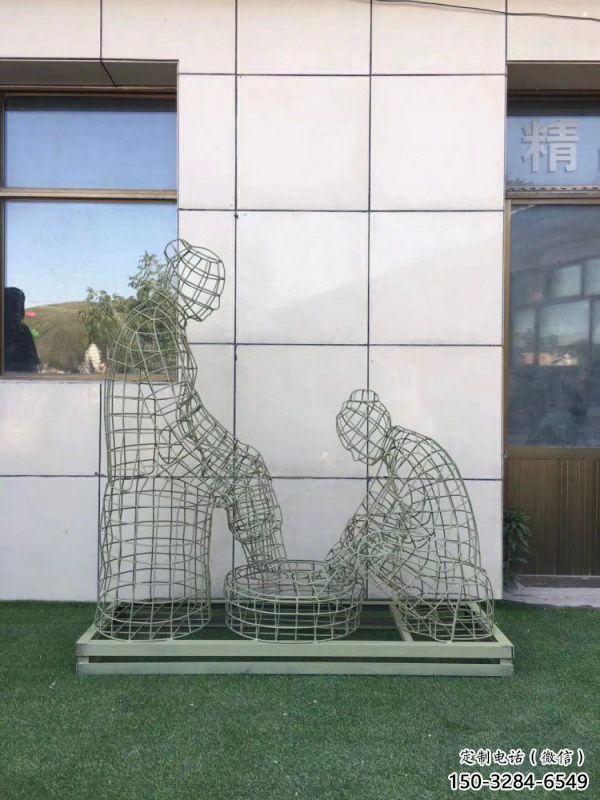 鎮(zhèn)江鏤空孝道雕塑通用，街景小品，鐵藝洗腳雕塑制造