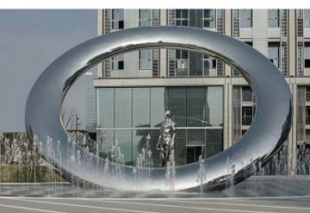 隨州小區(qū)圓環(huán)雕塑，水簾噴泉雕塑，水景藝術效果