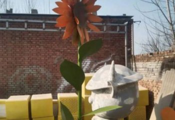 四平太陽花雕塑工程，美陳雕塑，玻璃鋼太陽花雕塑廠家
