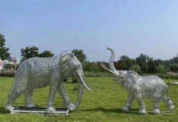 吉林鏤空大象雕塑制造商，動物擺件，透雕大象雕塑定制