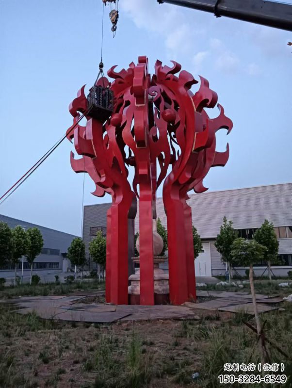 安義火球雕塑，精神堡壘火球雕塑落地展示