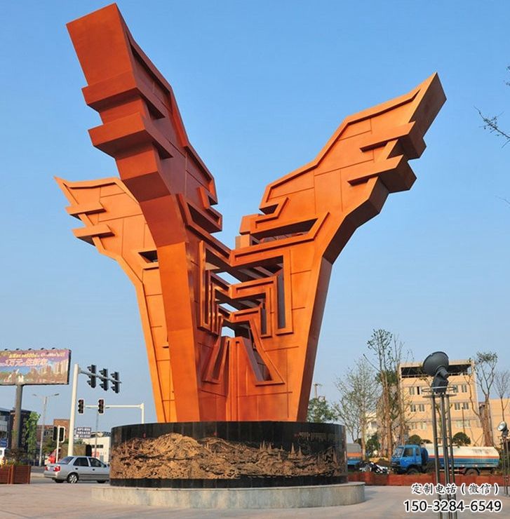 城市精神堡壘雕塑，抽象建筑元素，廣場景觀雕塑小品