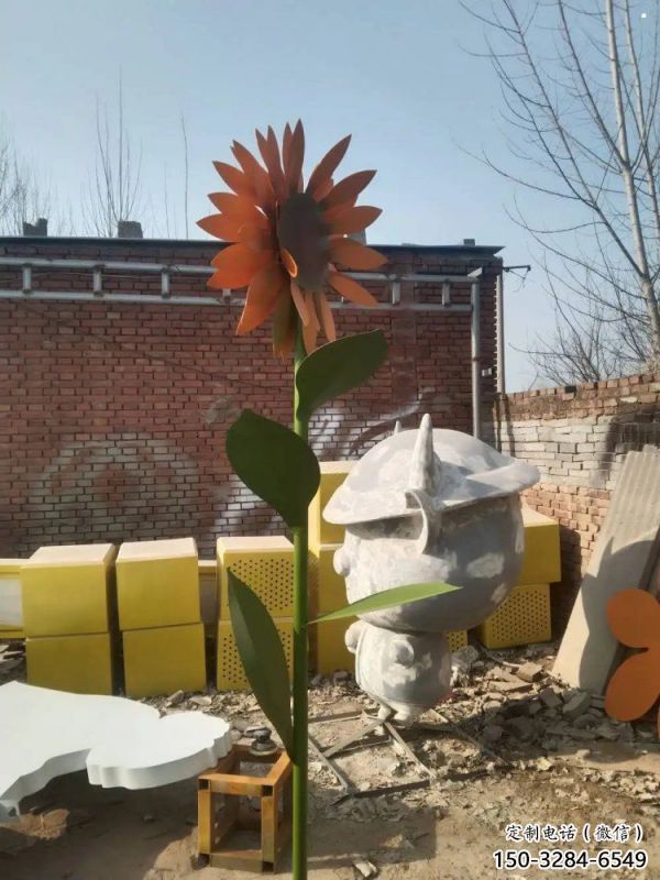 葫蘆島太陽花雕塑工程，美陳雕塑，玻璃鋼太陽花雕塑廠家