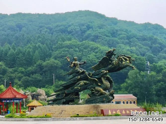 鞍山夸父逐日雕塑，鑄銅神話人物雕塑