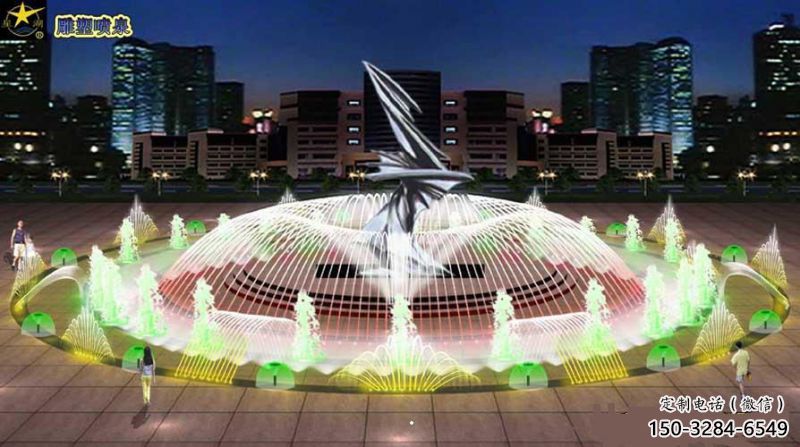 大武口水景搖擺噴泉雕塑，循環(huán)噴水模式噴泉雕塑加工