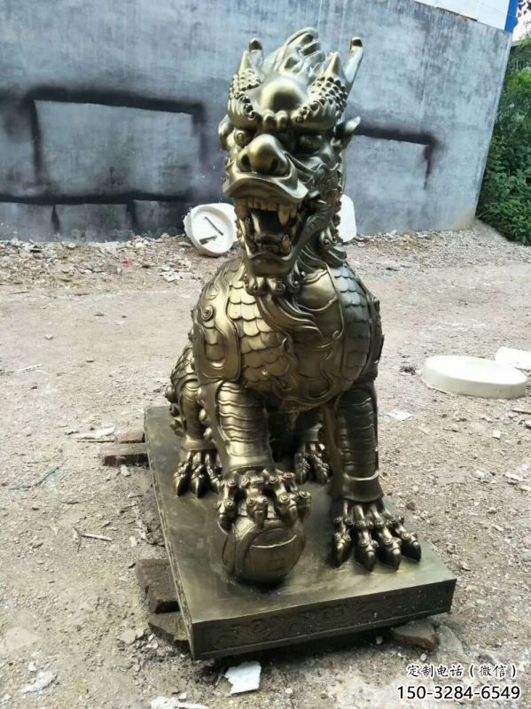 玉樹(shù)校園麒麟雕塑，拉絲海洋雕塑，卡通主題