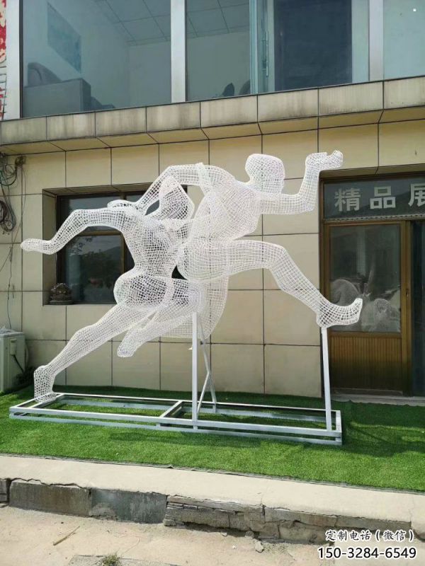 運城鏤空體育雕塑供求，白鋼構件，鐵藝人物雕塑觀賞型