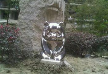 沈陽熊貓雕塑服務商，動物美陳雕塑，不銹鋼熊貓雕塑廠家