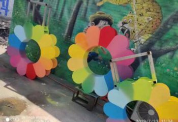 涇源金銀花雕塑廠家，景區雕塑，城市不銹鋼金銀花雕塑