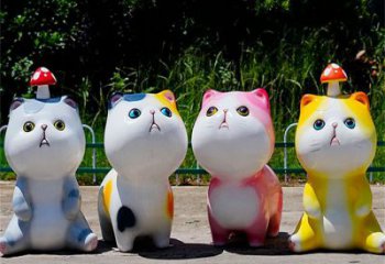 涇源房地產貓咪雕塑，仿古動漫雕塑，公園動物制造