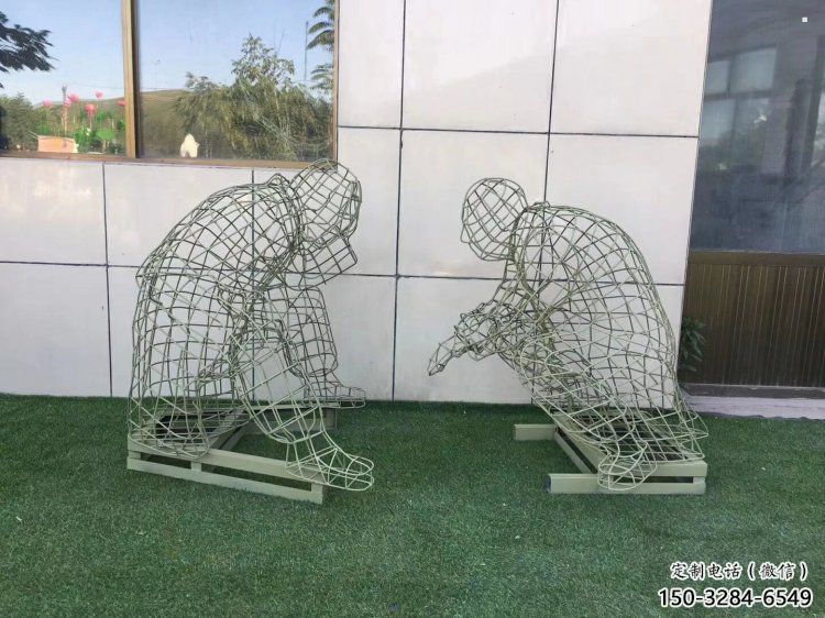 咸陽(yáng)鏤空下棋雕塑供需，廣場(chǎng)雕塑，鐵藝民俗人物雕塑選用