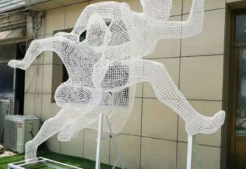 雅安鏤空健兒雕塑制造，校園雕塑，金屬鐵藝人物雕塑展品