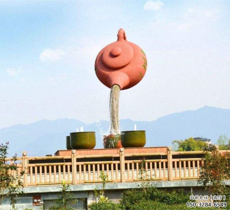 阿里公園天壺雕塑工廠，不銹鋼材質，圓雕形式