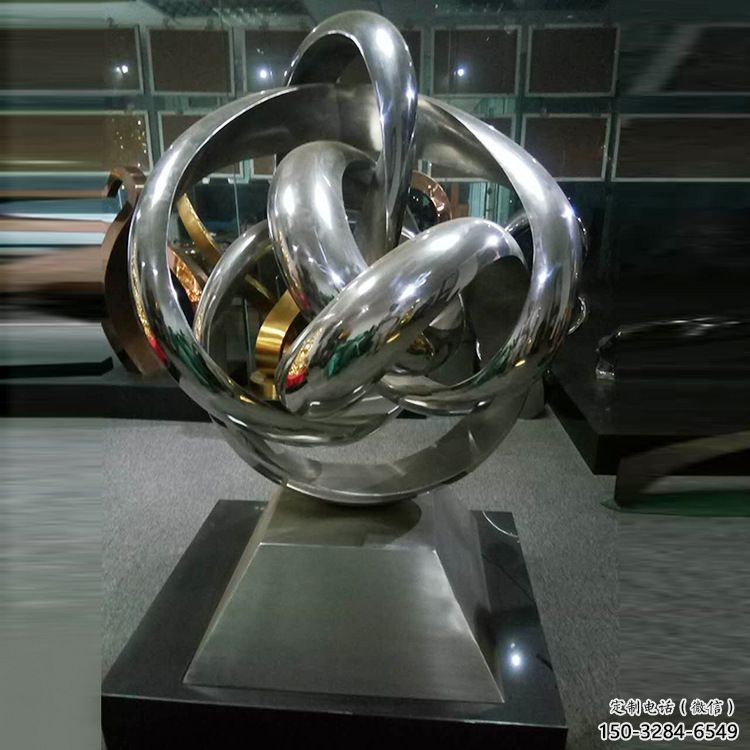 拉薩地產(chǎn)雙環(huán)雕塑定做，城區(qū)小品，景觀不銹鋼雙環(huán)雕塑定價