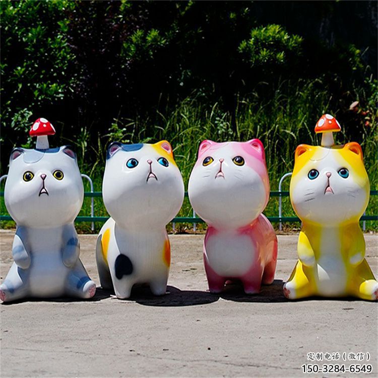 達(dá)孜房地產(chǎn)貓咪雕塑，仿古動漫雕塑，公園動物制造