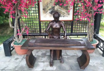 城關彈古箏雕塑廠家，景觀概念，民俗人物雕塑通用